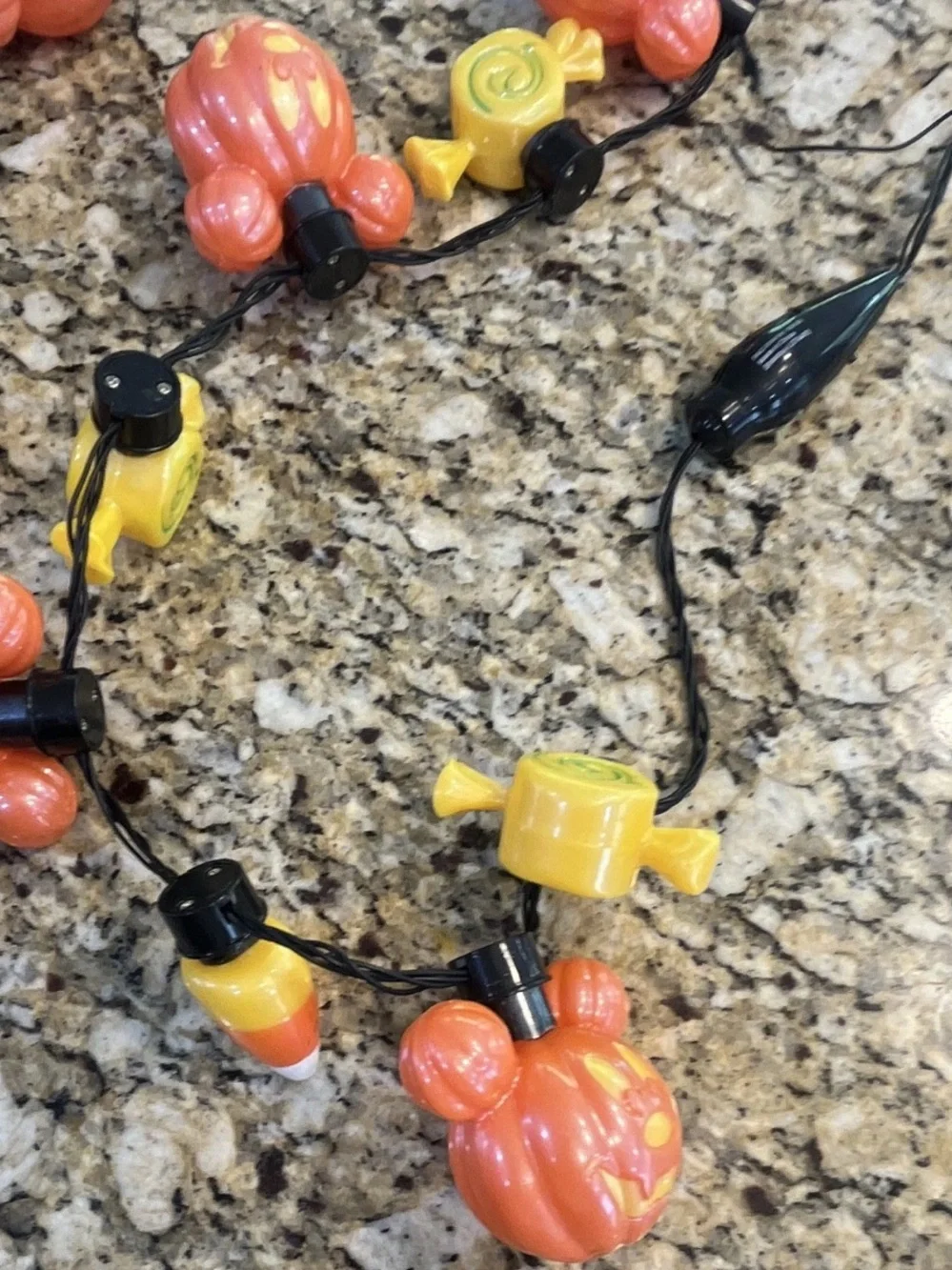 Disney Halloween Pumpkin Mickey and Candy Light Necklace — Orange and Yellow